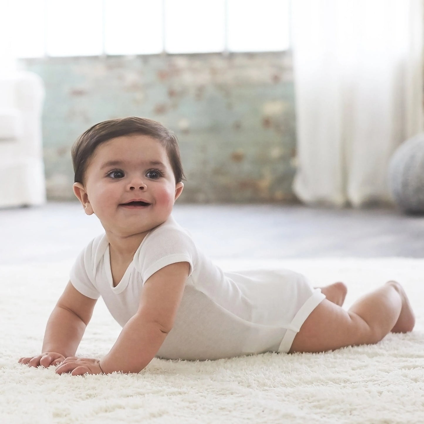 8-Pack Baby White Short-Sleeve Onesies Bodysuits