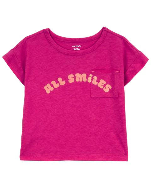 Carter's Baby All Smiles Pocket Tee with Floral Pull-On Knit Gauze Shorts