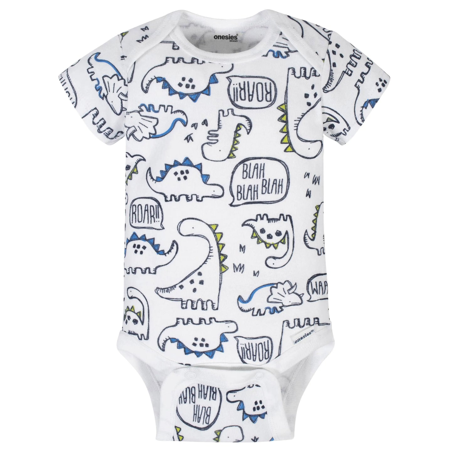 8-Pack Baby Boys Dino Onesies Brand Bodysuits