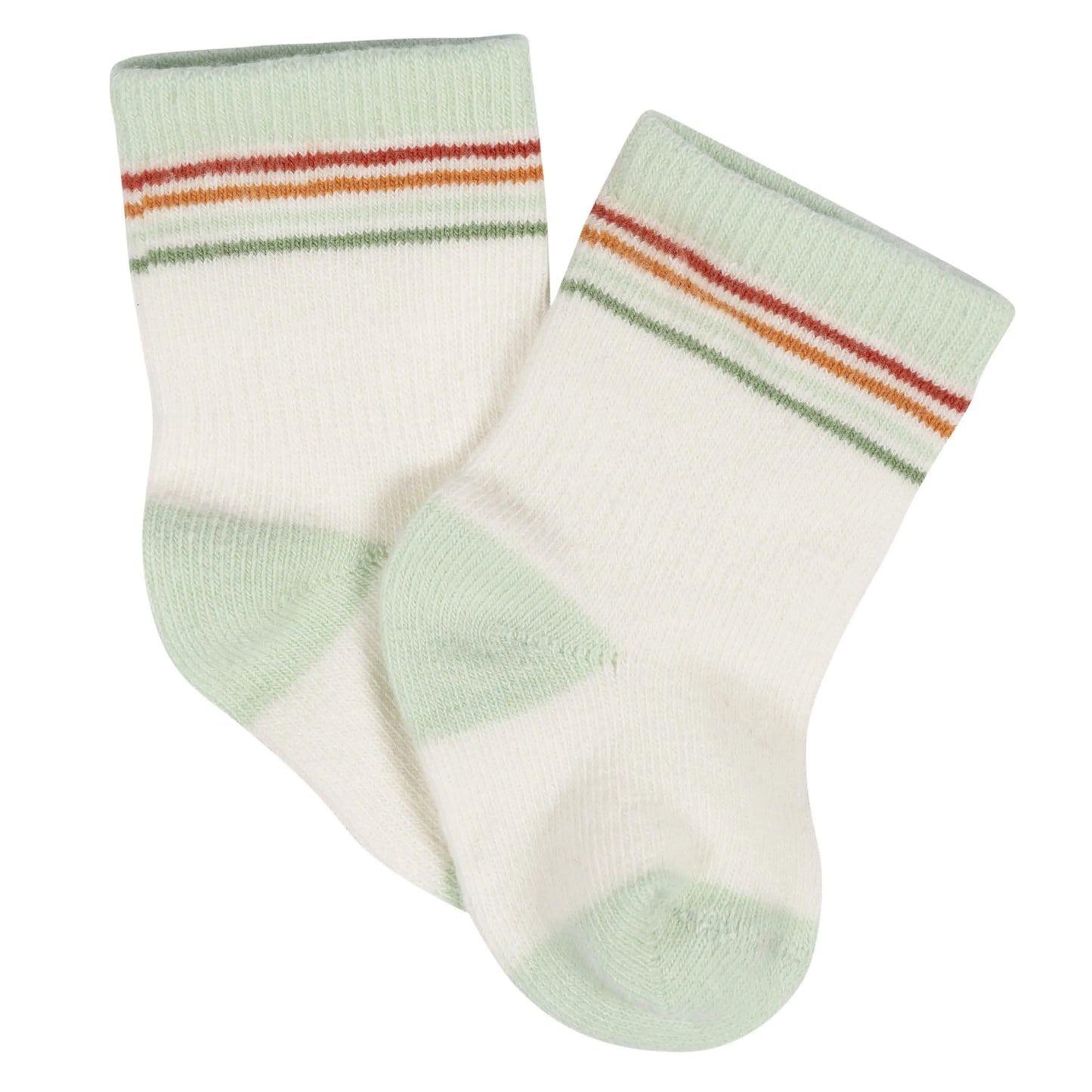 8-Pack Baby Neutral Happy Veggies Jersey Wiggle Proof Socks
