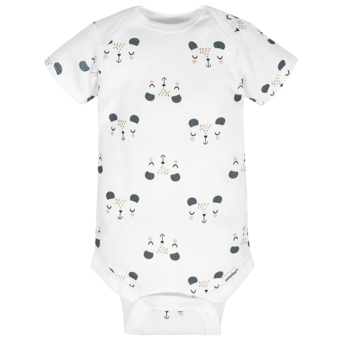 8-Pack Baby Girls Bear Short Sleeve Onesies Bodysuits