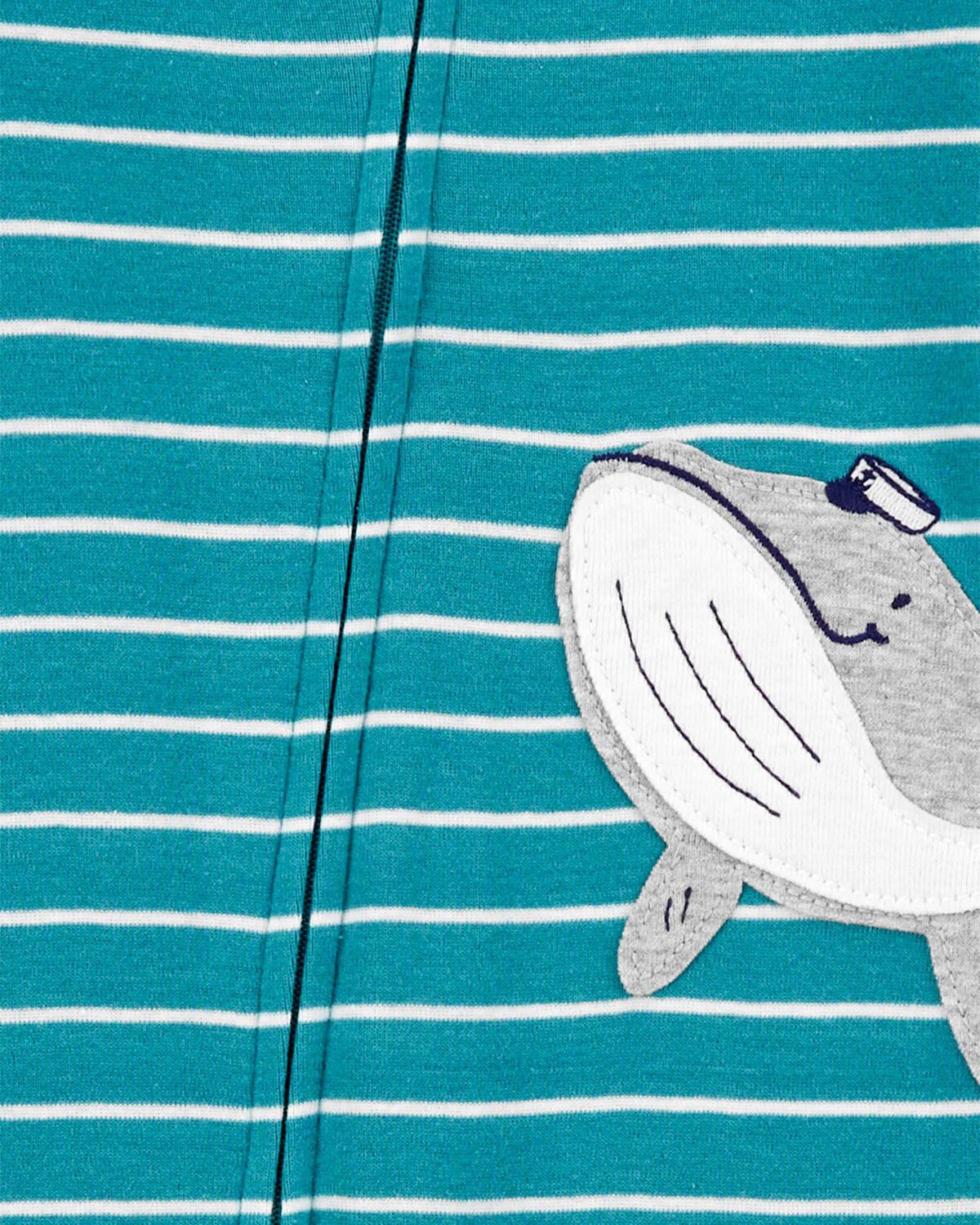 Carter's Baby 1-Piece Striped Whale 100% Snug Fit Cotton Footie Pajamas