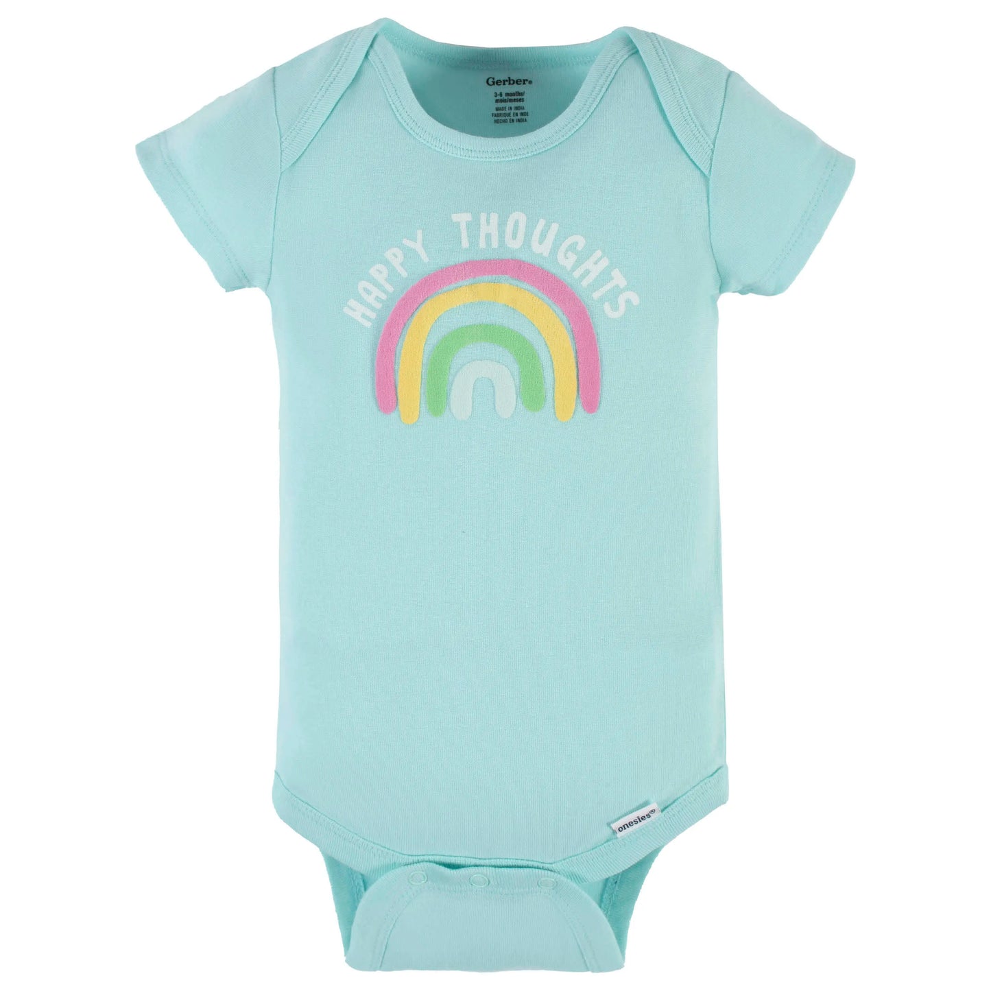 4-Pack Baby Girls Dots Of Rainbows Short Sleeve Onesies Bodysuits