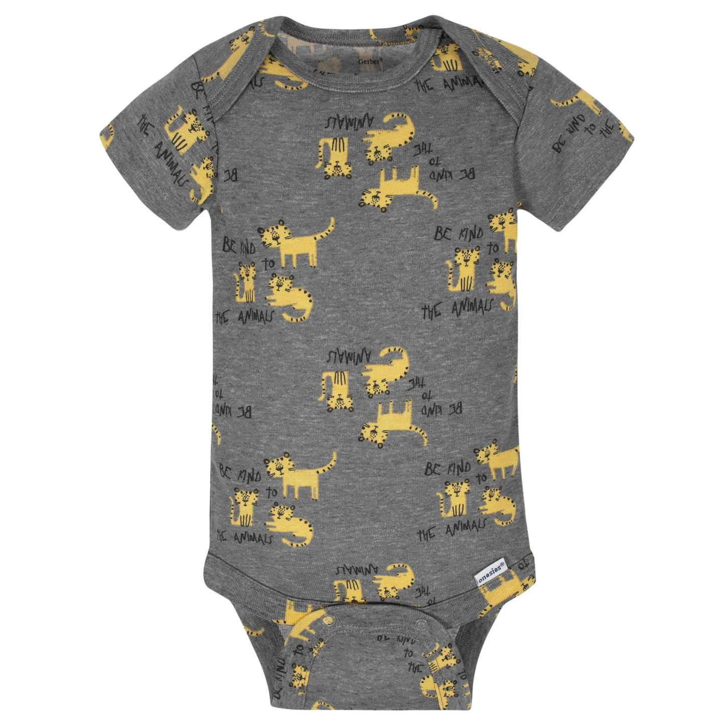 8-Pack Baby Boys Tiger Short Sleeve Onesies Bodysuits