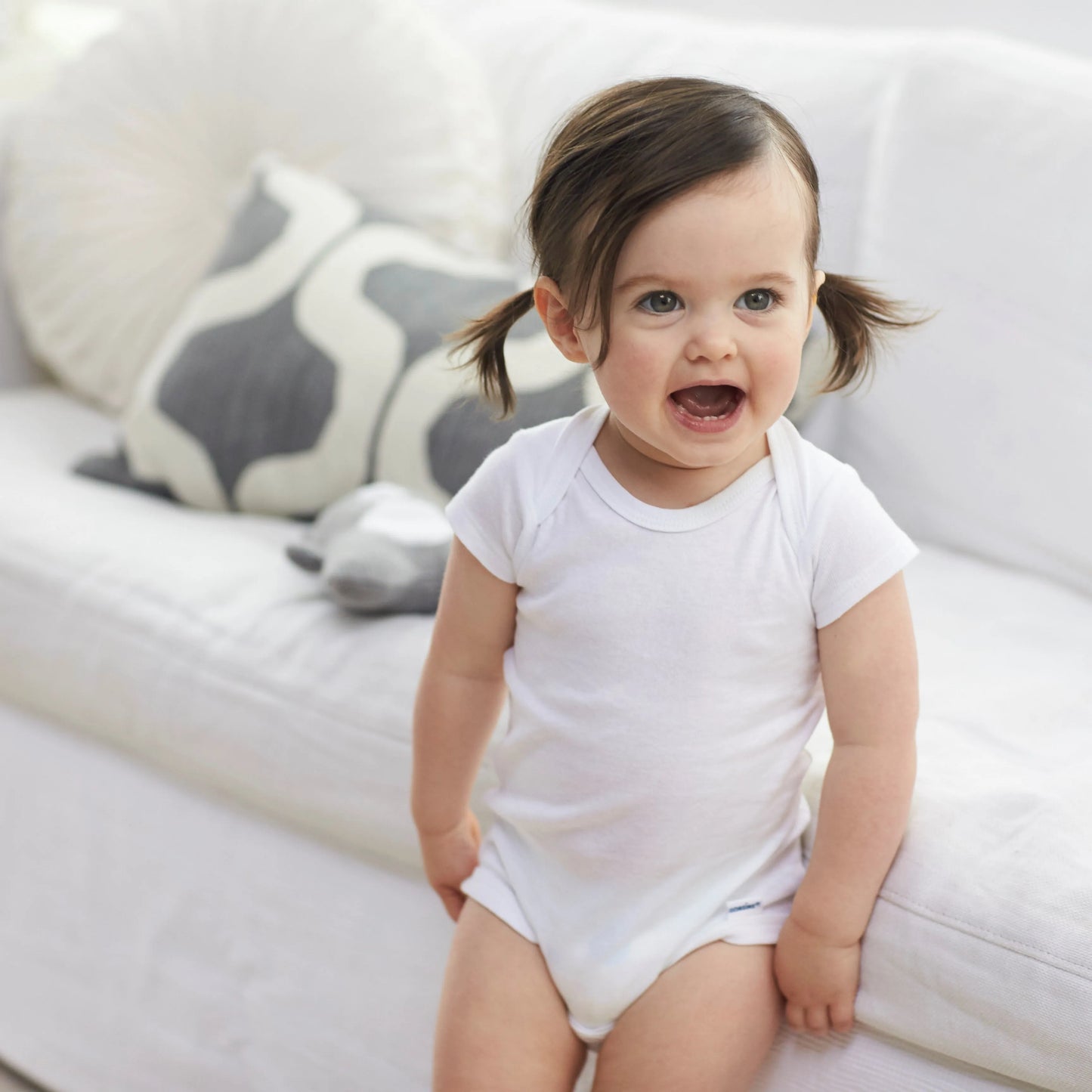 8-Pack Baby White Short-Sleeve Onesies Bodysuits