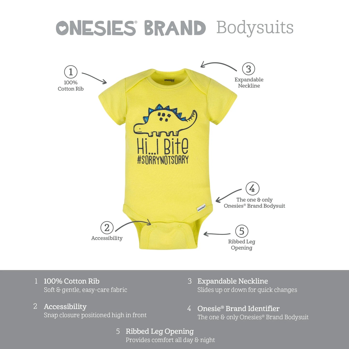 8-Pack Baby Boys Dino Onesies Brand Bodysuits