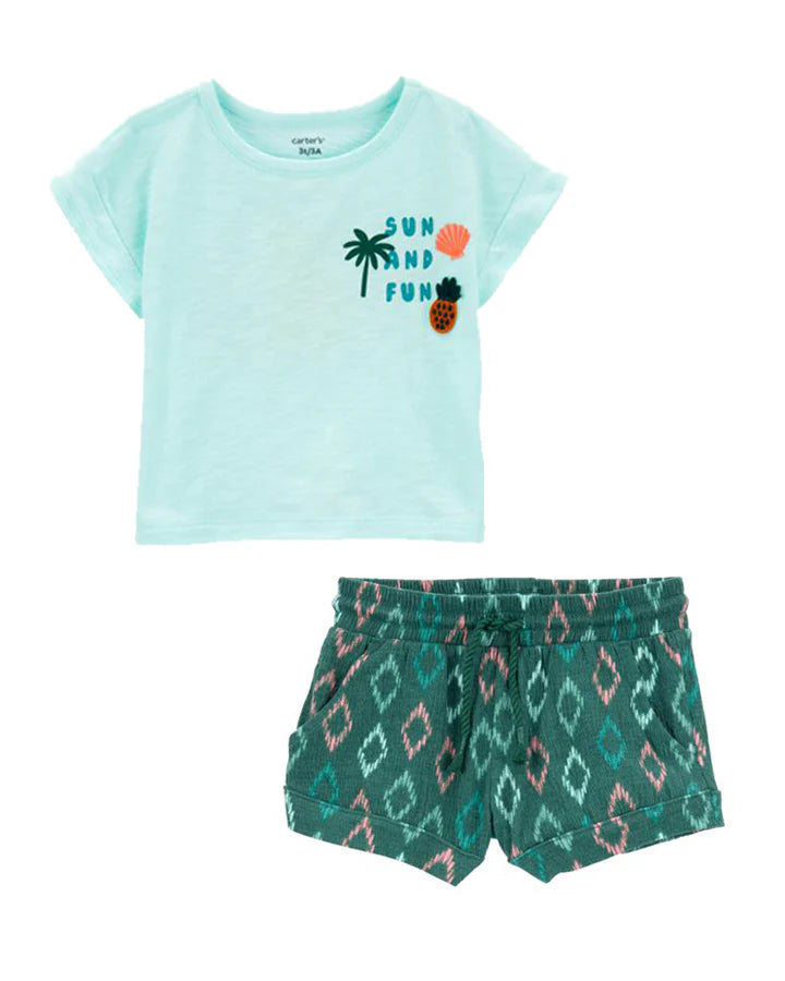 Carter's Baby Sun And Fun Tee with Pull-On Knit Gauze Shorts