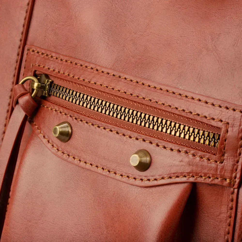 Cognac Italian Leather Bag Italy Soft Leather Crossbdody Bag