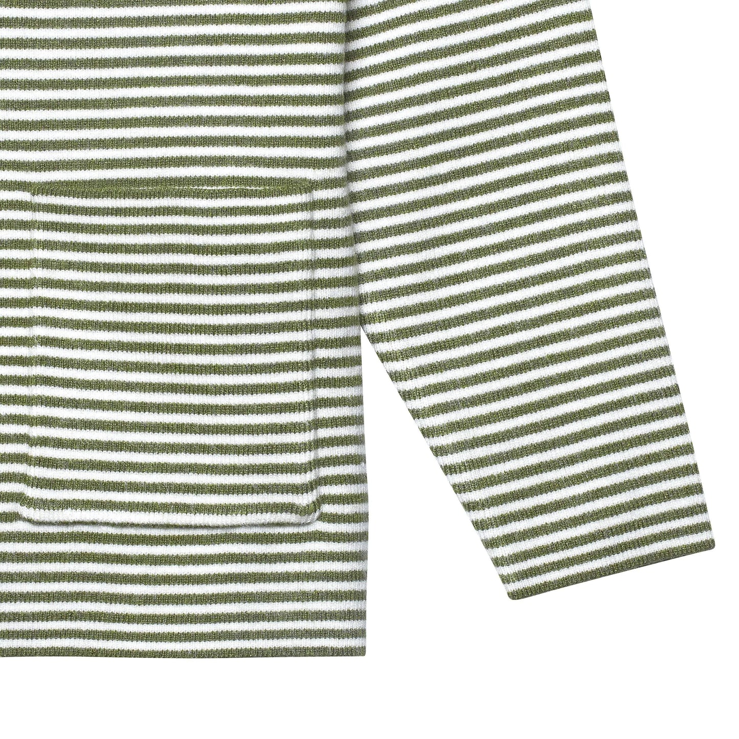 Infant & Toddler Boys Green Striped Sweater with Pocket