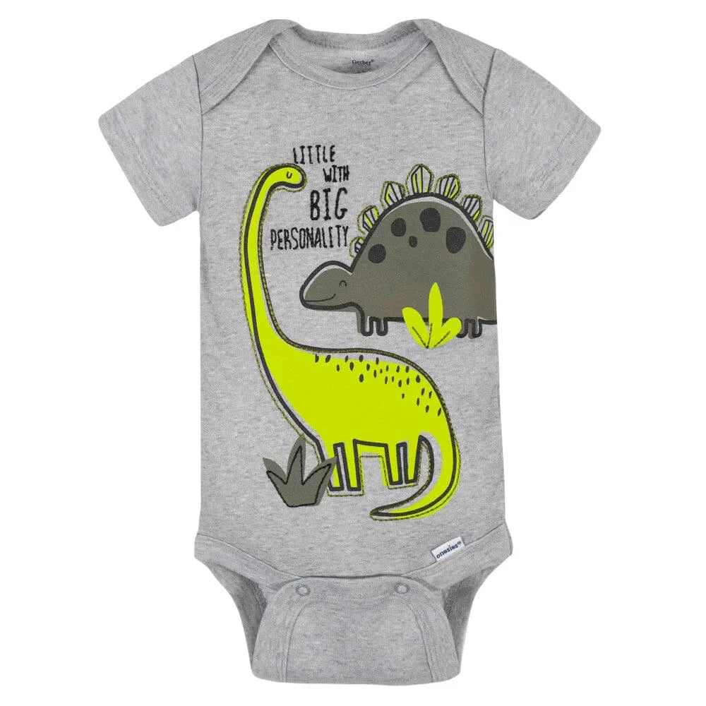 5-Pack Baby Boys Dino Short Sleeve Onesies Bodysuits