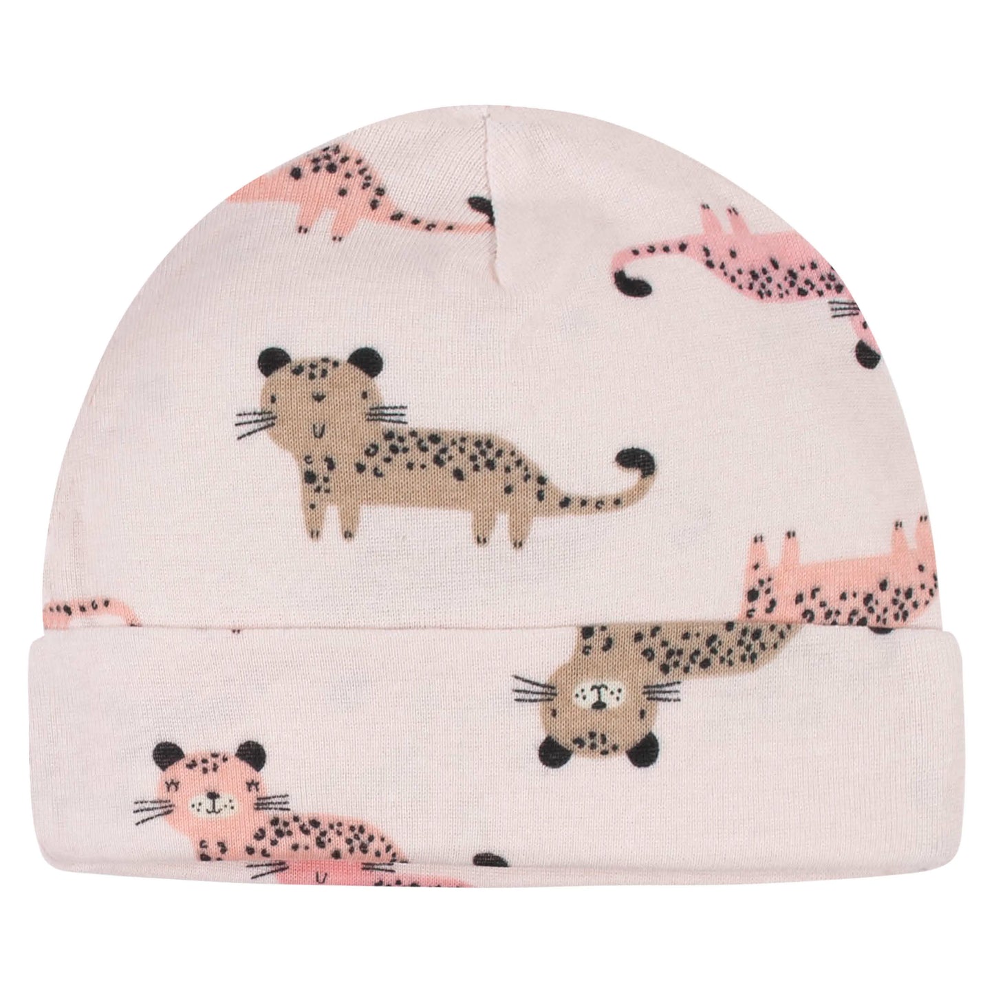 8-Piece Baby Girls Leopard Caps & Mittens Set