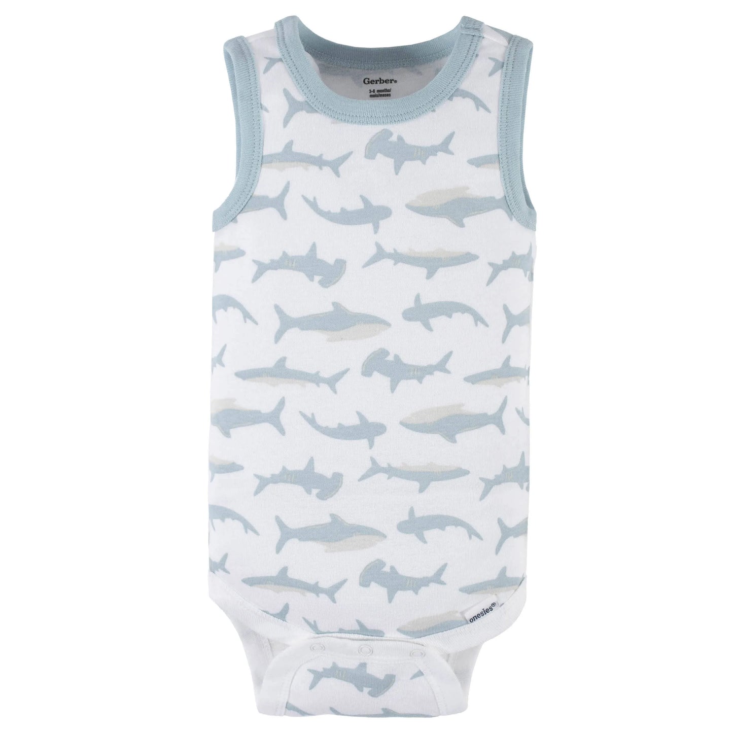 4-Pack Baby Boys Shark Zone Tank Onesies Bodysuits