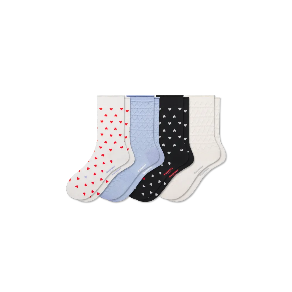 Women’s Hearts Half Calf Sock 4-Pack