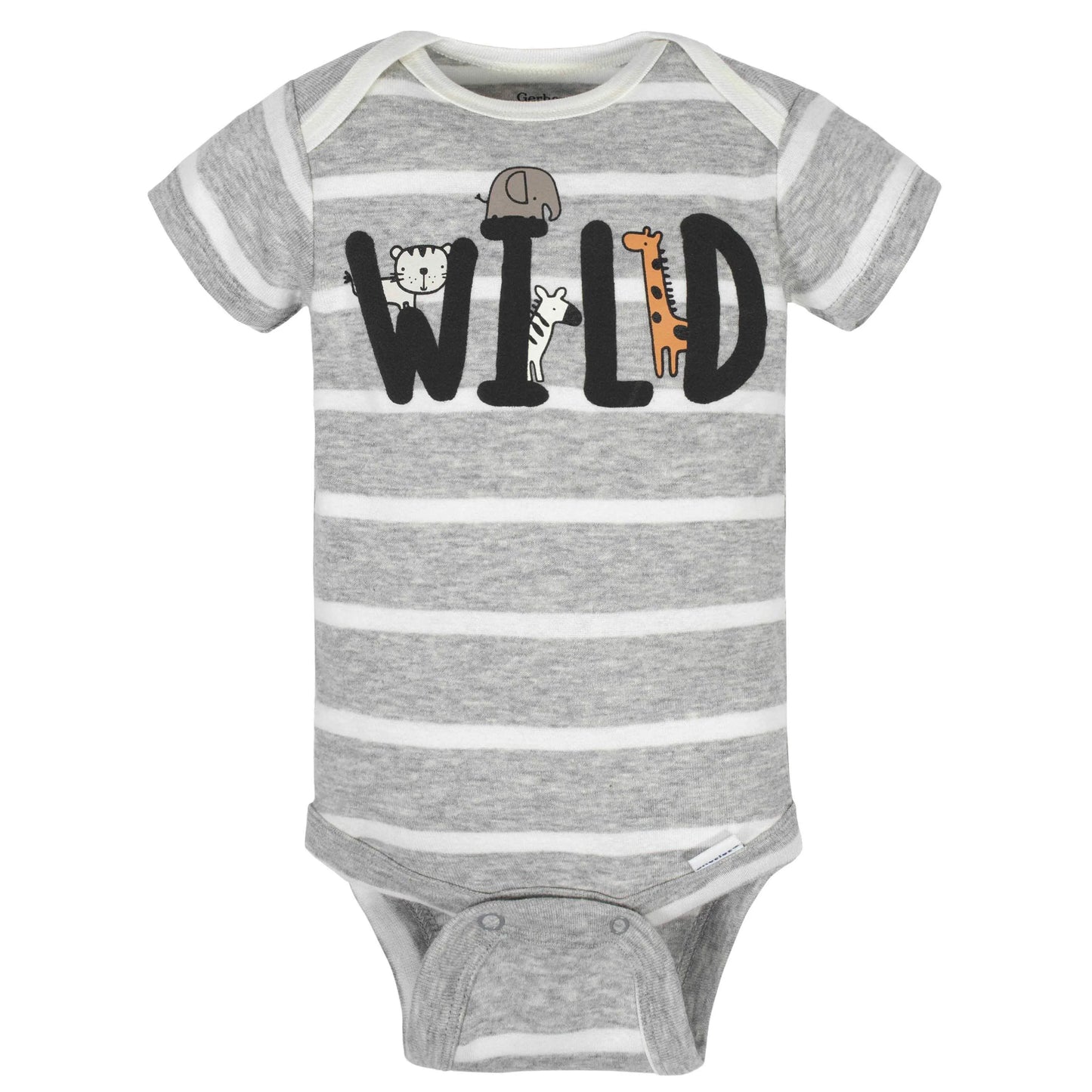 8-Pack Baby Boys Jungle Short Sleeve Onesies Bodysuits