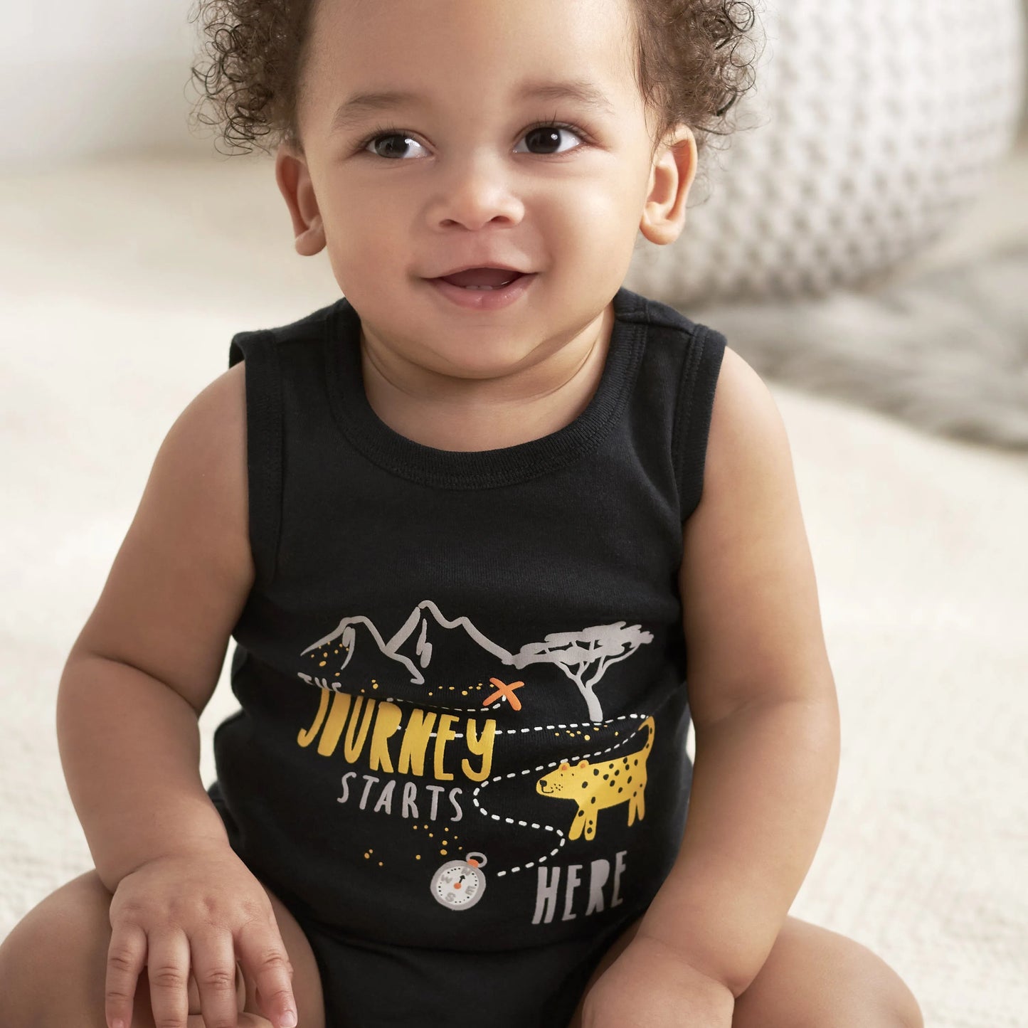 4-Pack Baby Boys Wild At Heart Tank Onesies Bodysuits