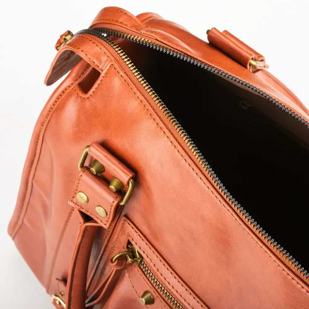 Cognac Italian Leather Bag Italy Soft Leather Crossbdody Bag