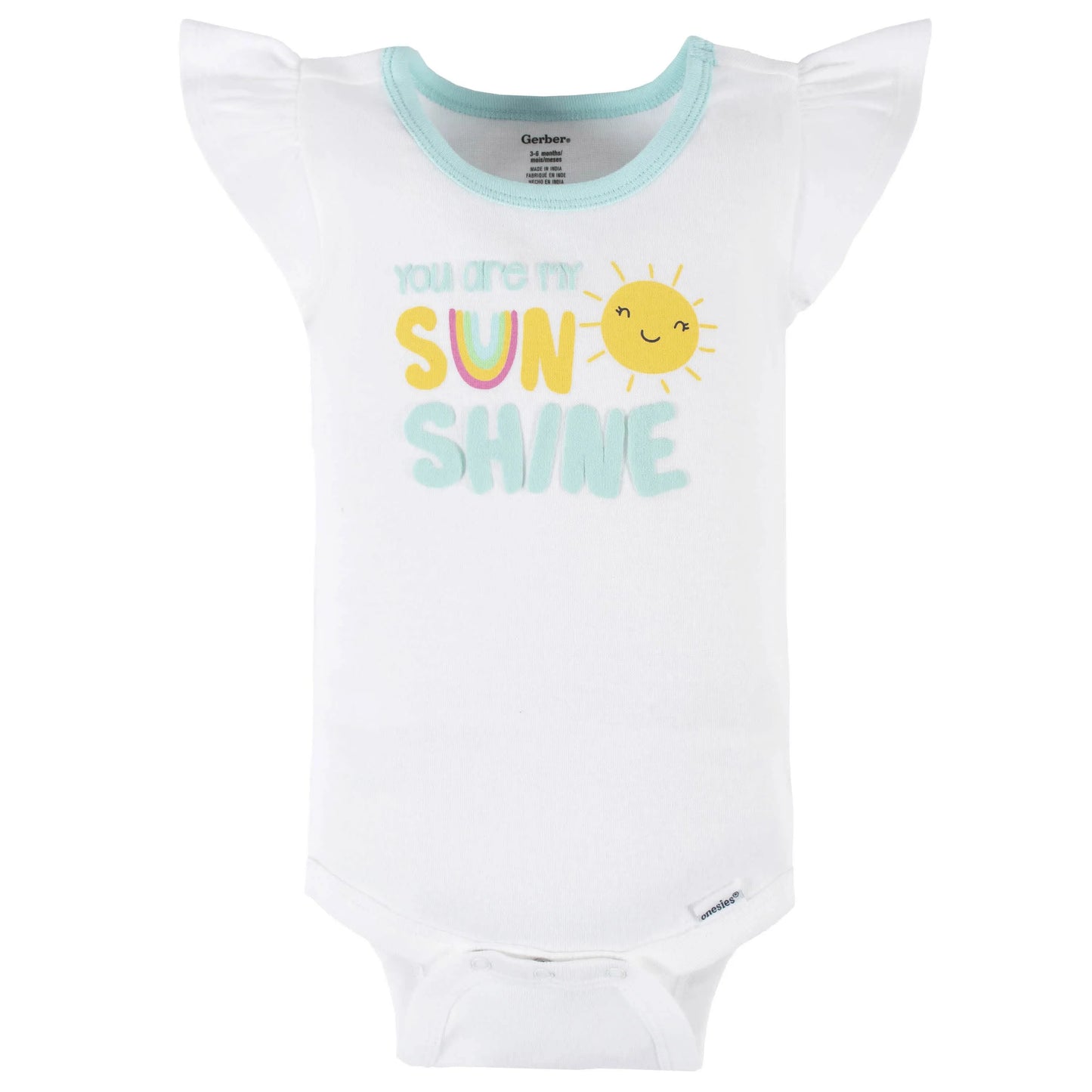 4-Pack Baby Girls Dots Of Rainbows Short Sleeve Onesies Bodysuits