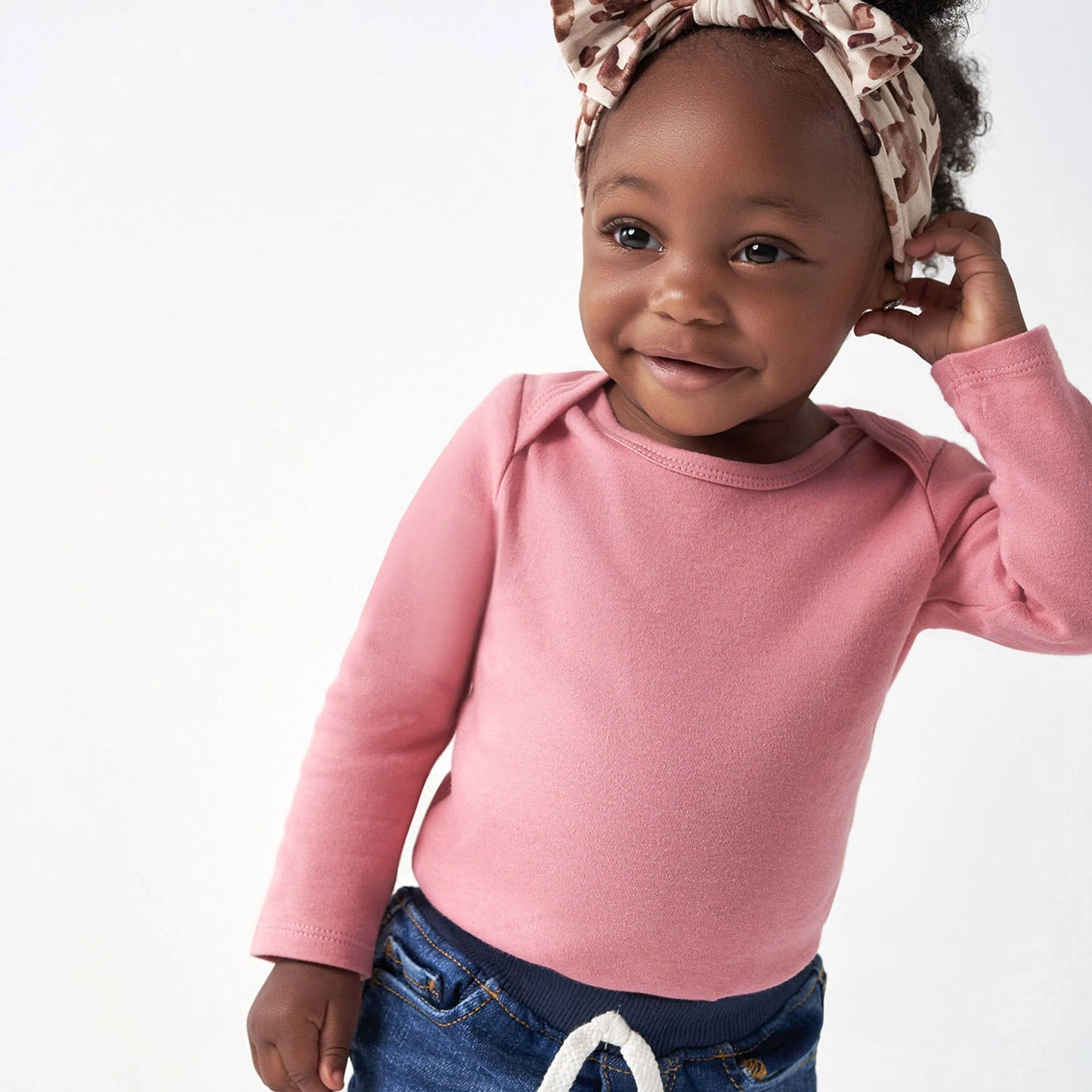 5-Pack Baby Mauve Pink Premium Long Sleeve Onesies Bodysuits