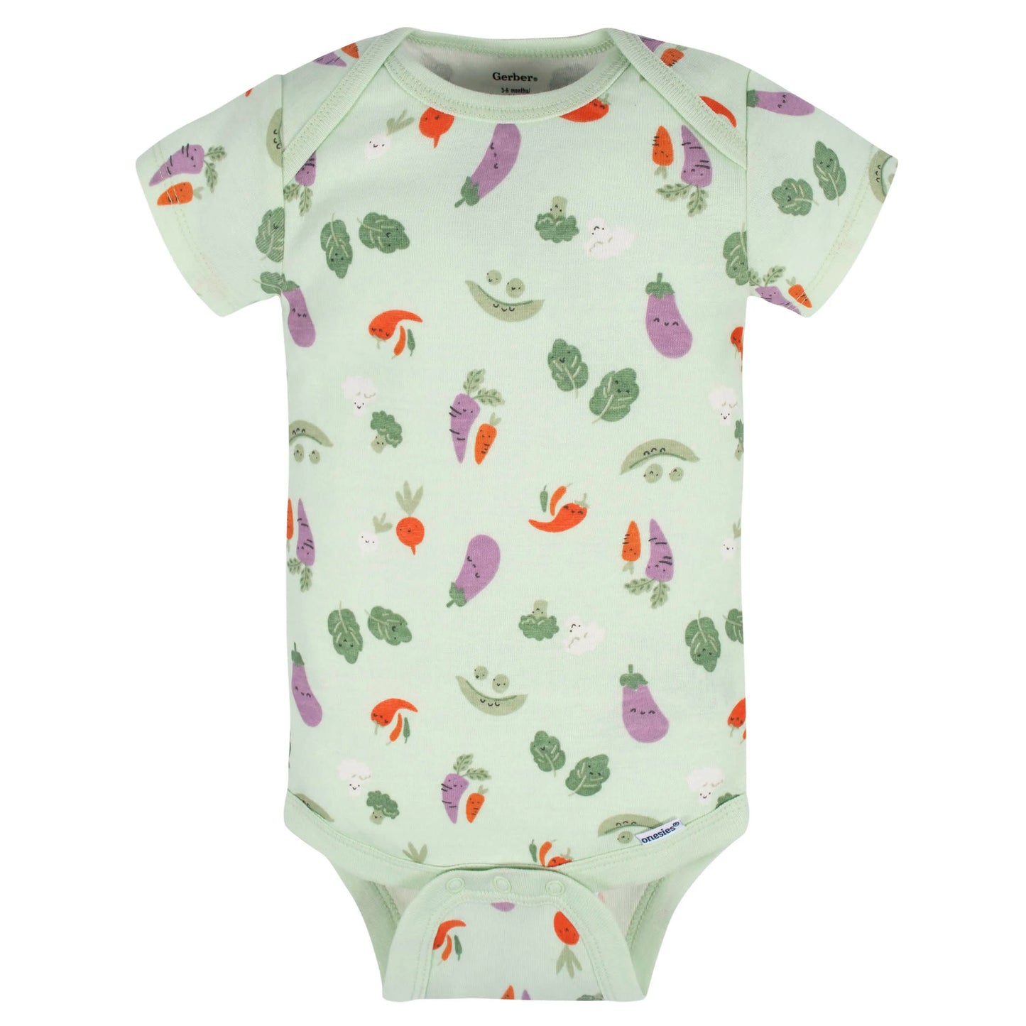 5-Pack Baby Neutral Happy Veggies Onesies Bodysuits