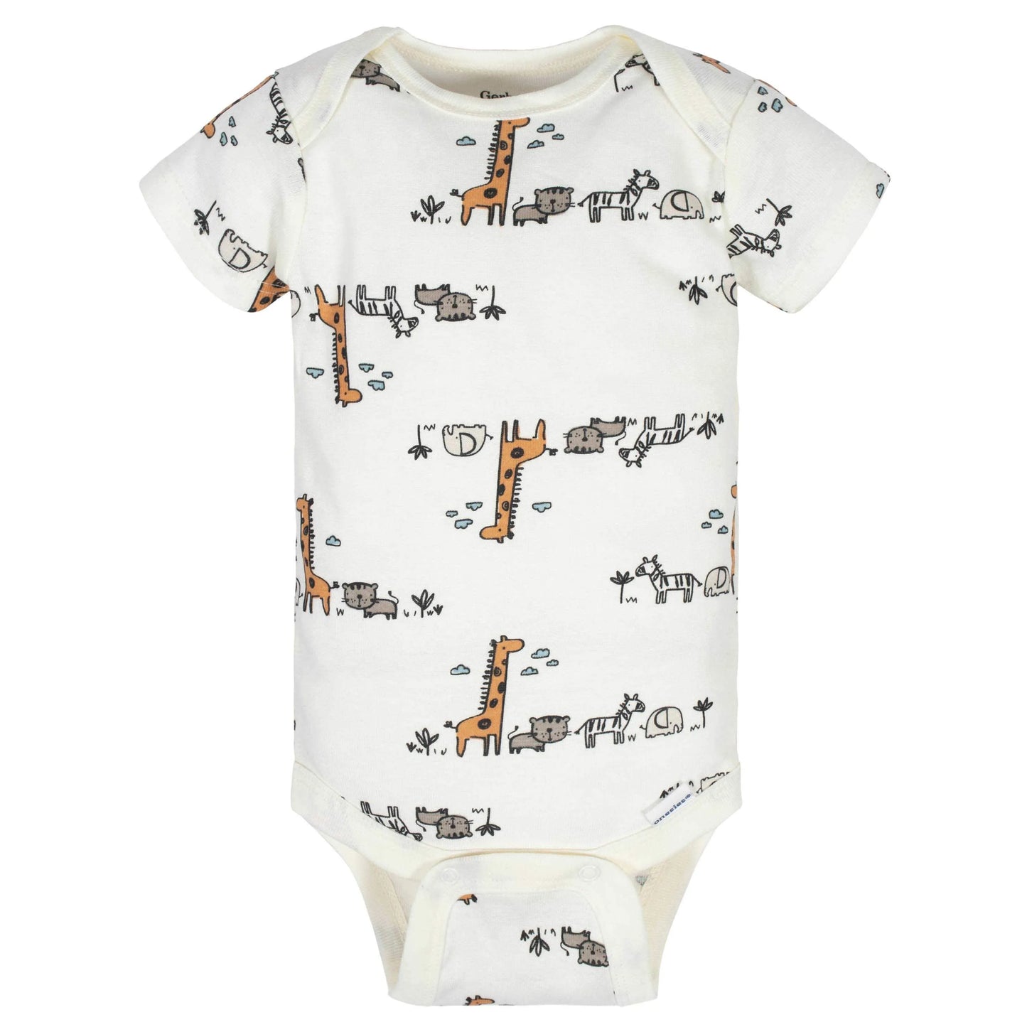 8-Pack Baby Boys Jungle Short Sleeve Onesies Bodysuits