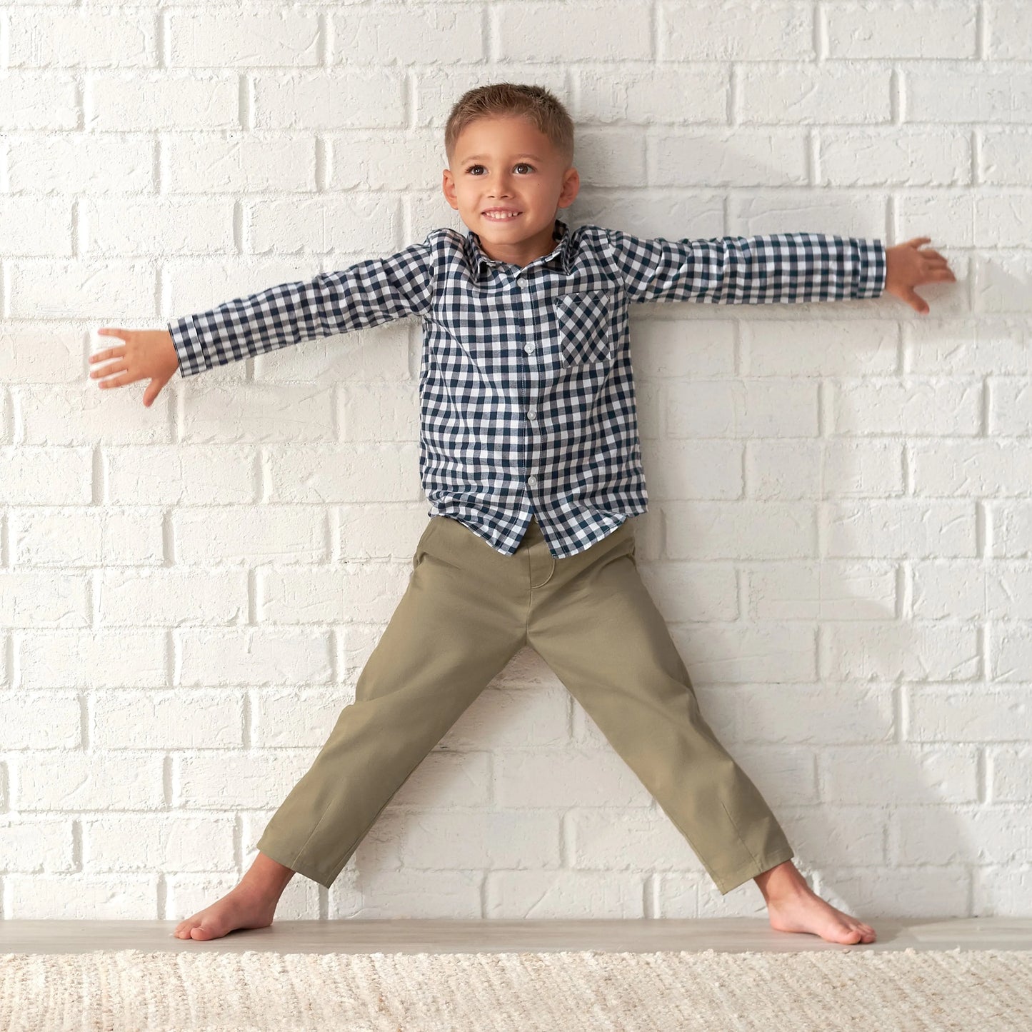 Infant & Toddler Boys Blue Plaid Woven Plaid Shirt