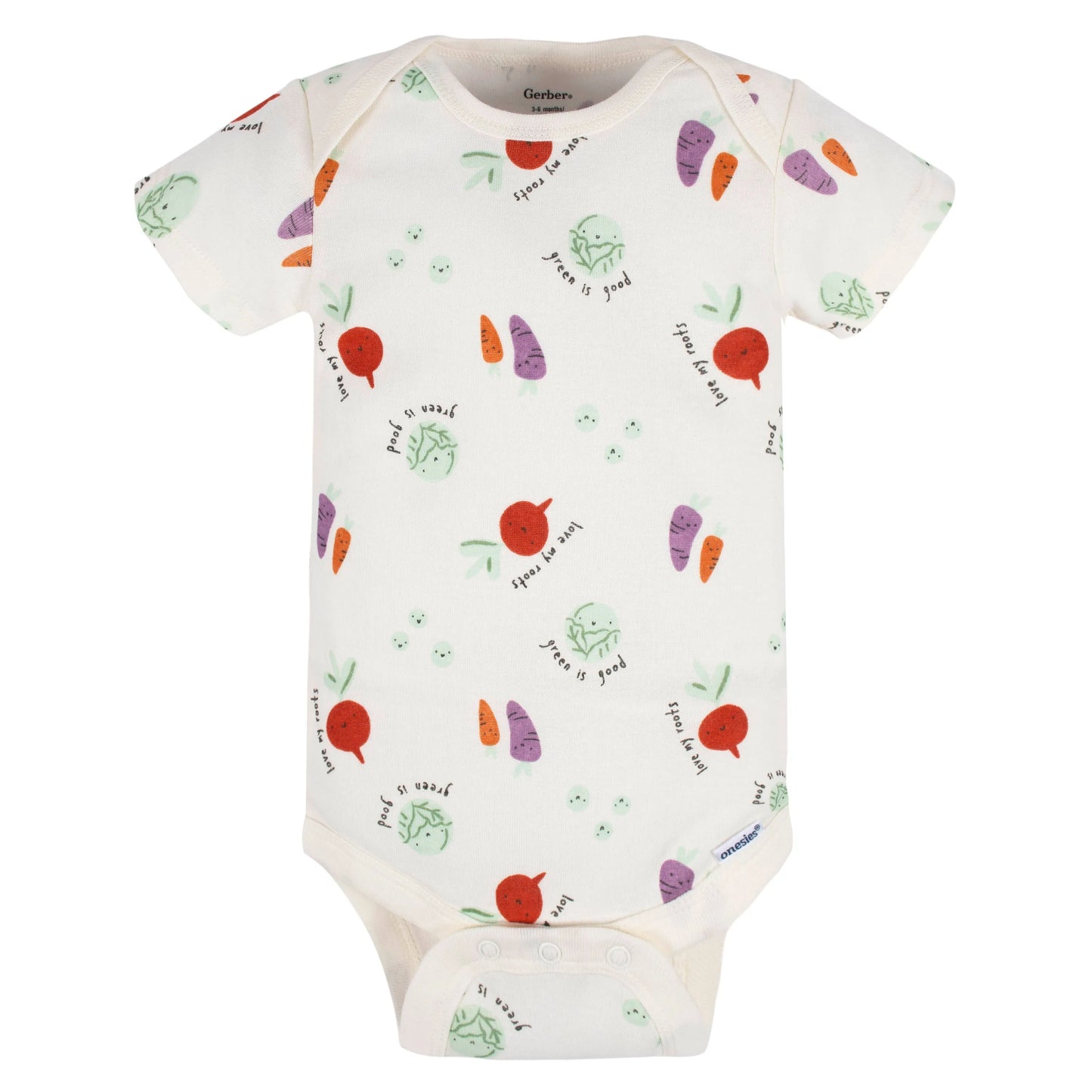 5-Pack Baby Neutral Happy Veggies Onesies Bodysuits