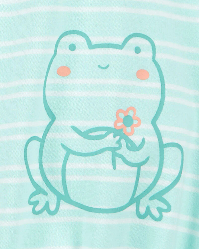 Carter's Baby Striped Frog Cotton Romper