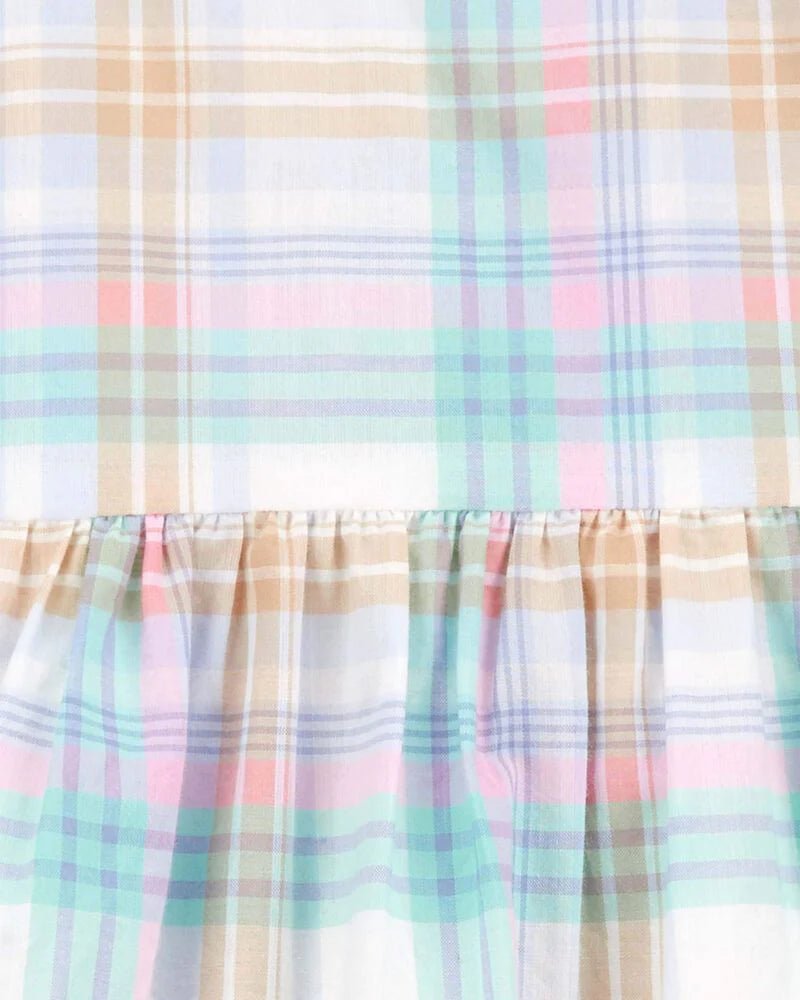 Oshkosh Plaid Flutter Babydoll Dress