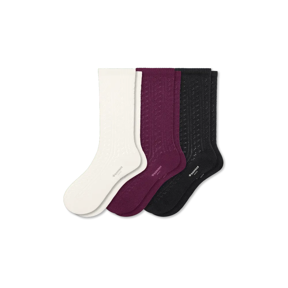 Women’s Pointelle Calf Sock 3-Pack