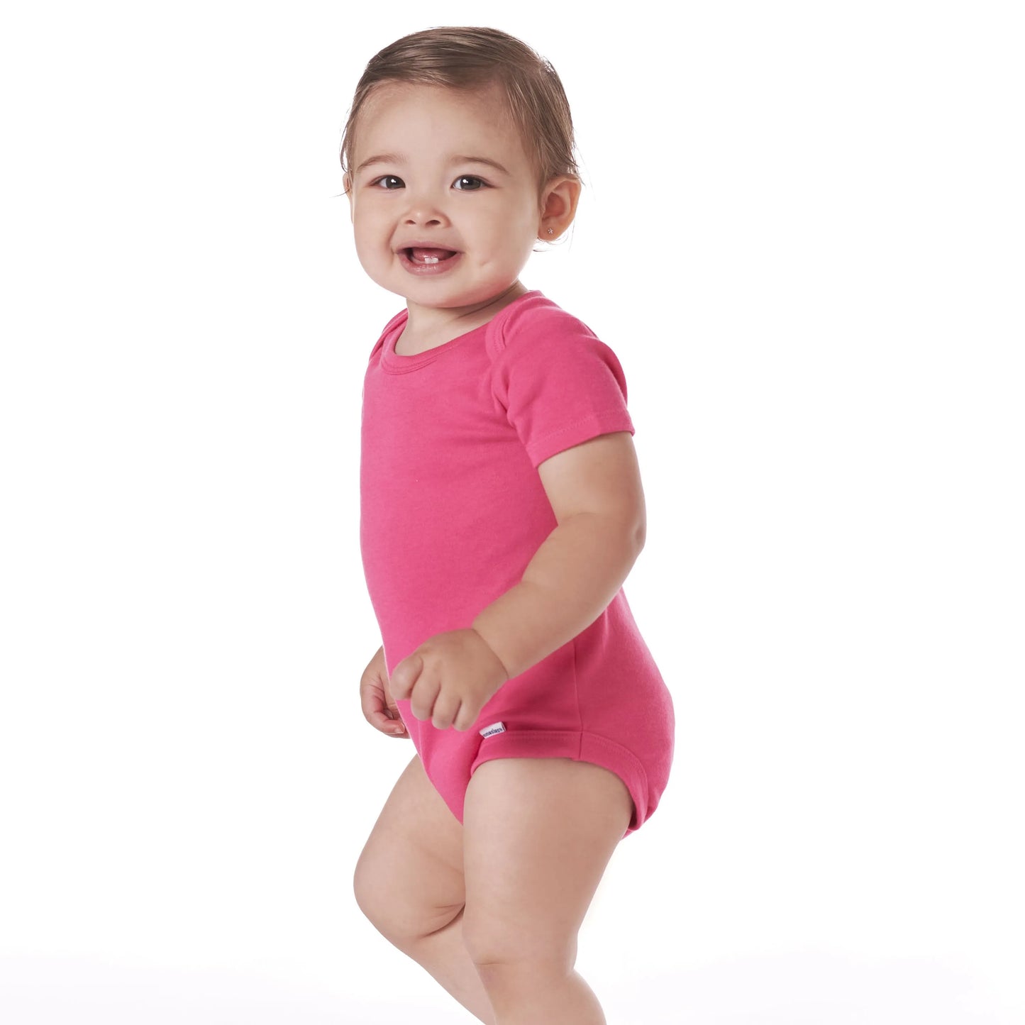 5-Pack Baby Hot Pink Premium Short Sleeve Onesies Bodysuits