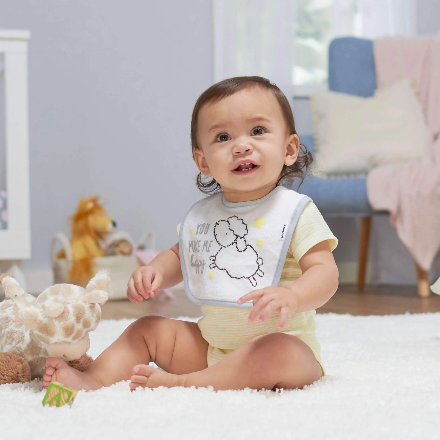 5-Pack Baby Neutral Lamb Short Sleeve Onesies Bodysuits