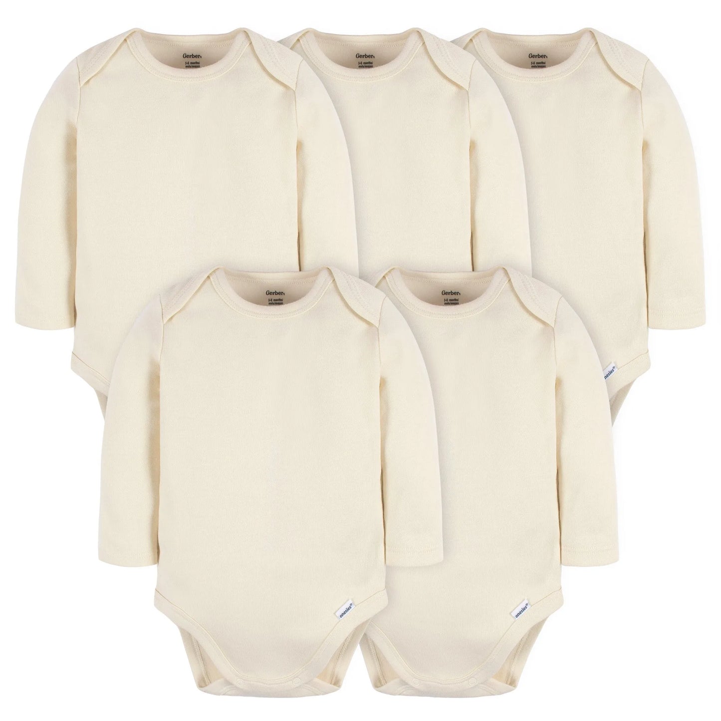 5-Pack Baby Natural Premium Long Sleeve Onesies Bodysuits