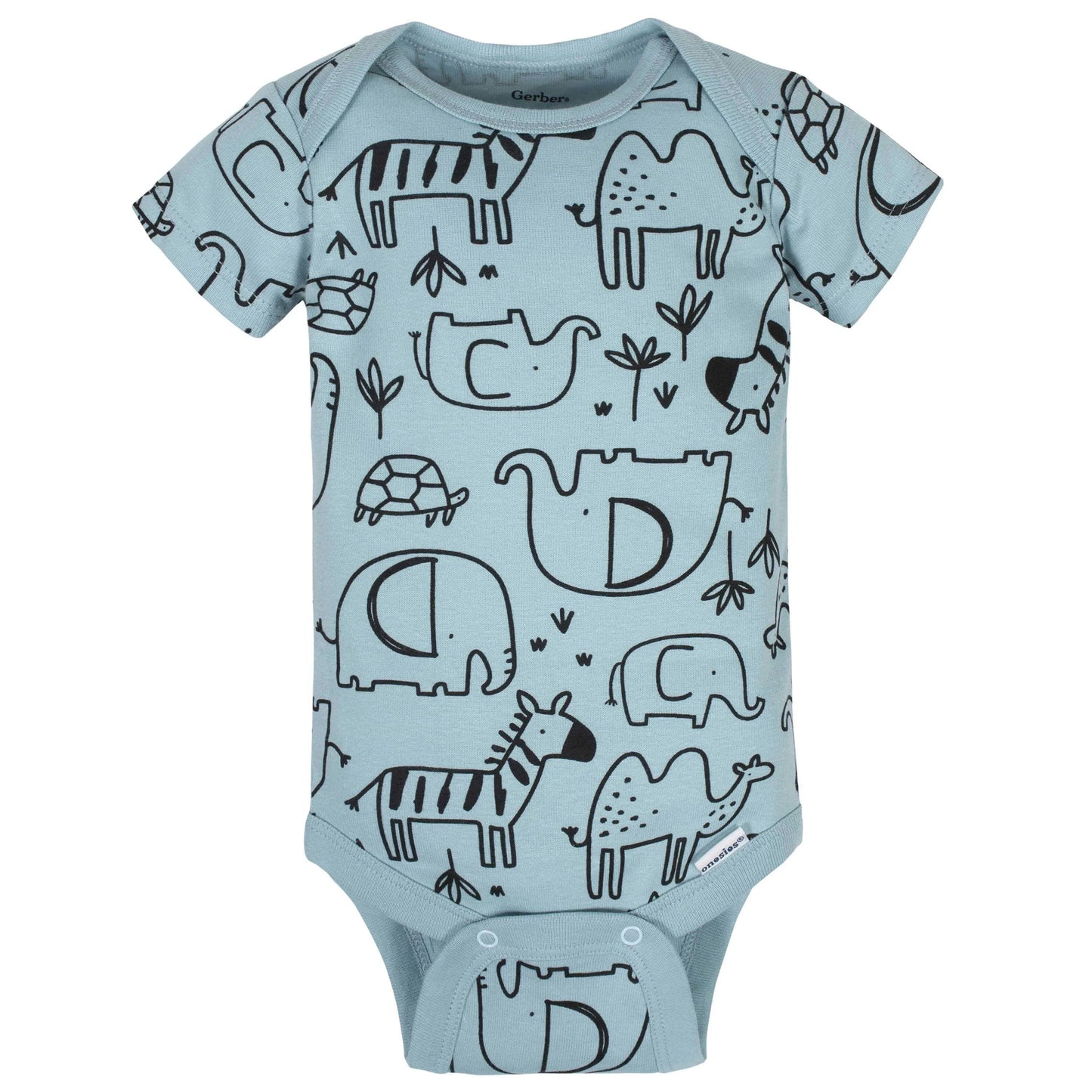 8-Pack Baby Boys Jungle Short Sleeve Onesies Bodysuits