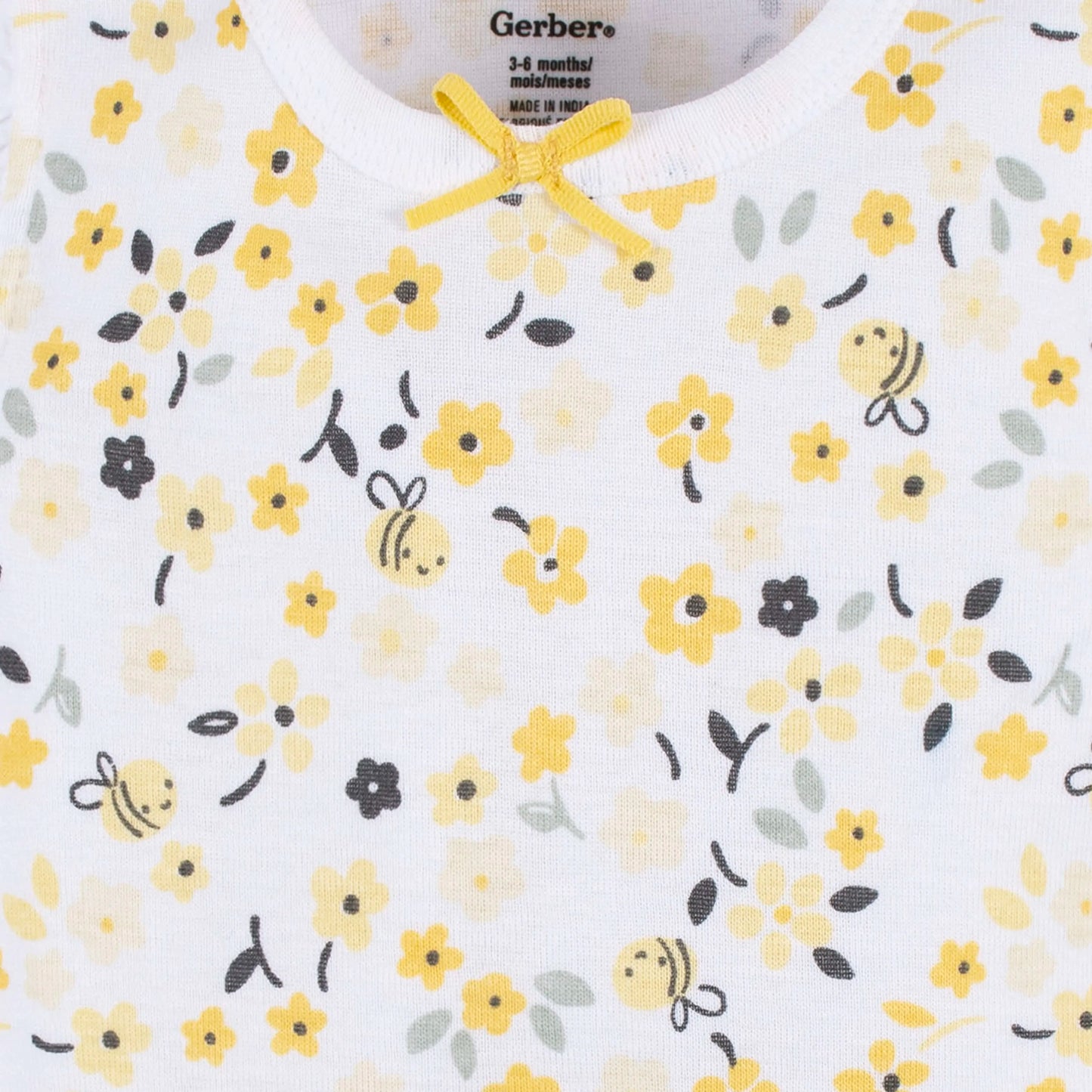 4-Pack Baby Girls Bee Garden Sleeveless Onesies Bodysuits