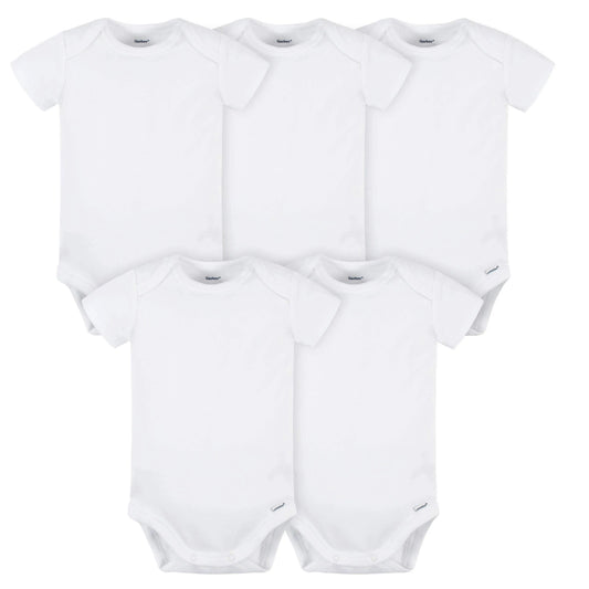5-Pack Baby White Premium Short Sleeve Onesies Bodysuits