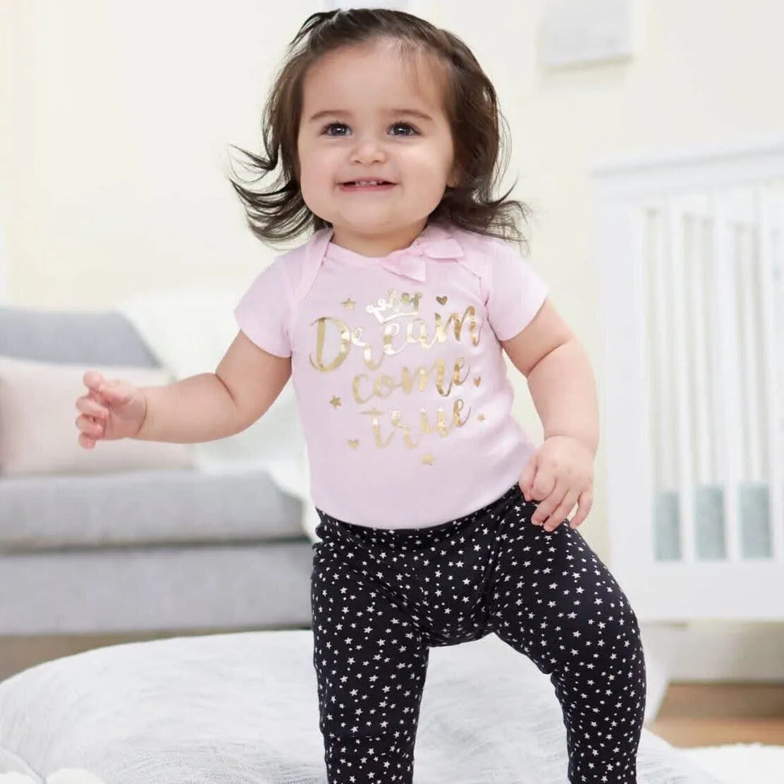 3-Pack Baby Girls Organic Princess Short Sleeve Onesies Bodysuits