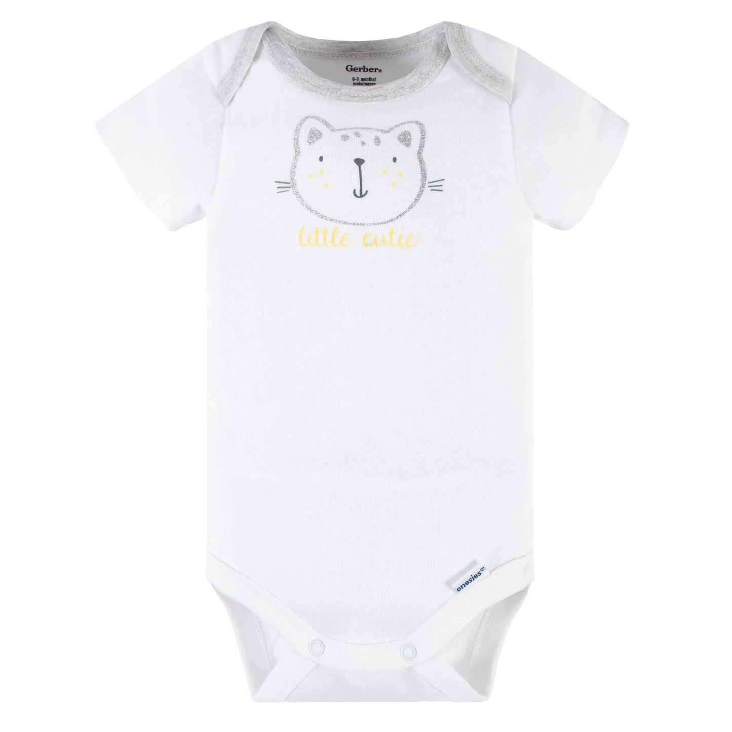 3-Piece Baby Girls Purrfectly Wild Short Sleeve Onesies Bodysuits & Pants Set