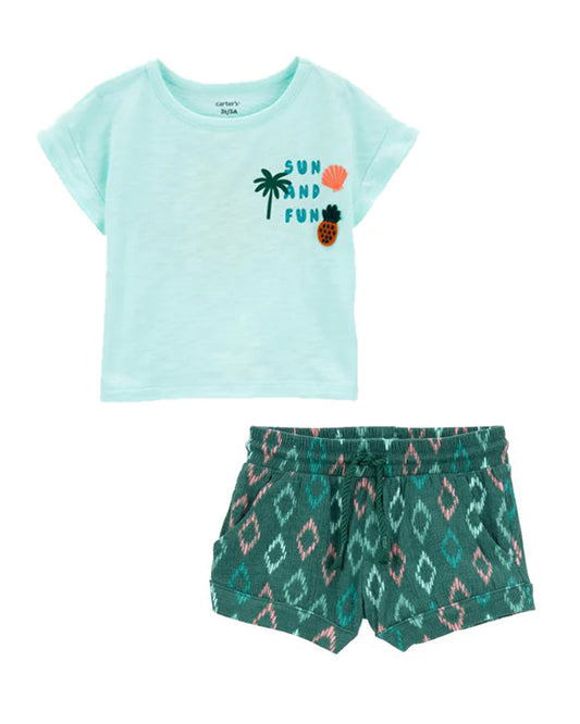 Carter's Baby Sun And Fun Tee with Pull-On Knit Gauze Shorts