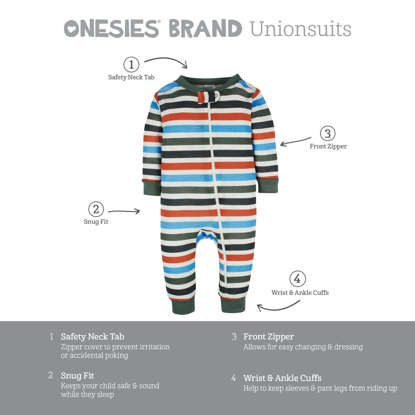 3-Pack Baby & Toddler Boys Unbearably Cute Snug Fit Footless Pajamas