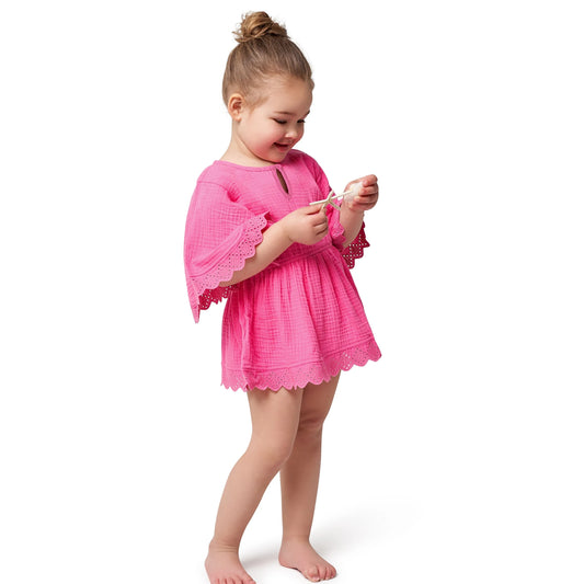 Baby & Toddler Girls Pink Woven Kaftan Coverup