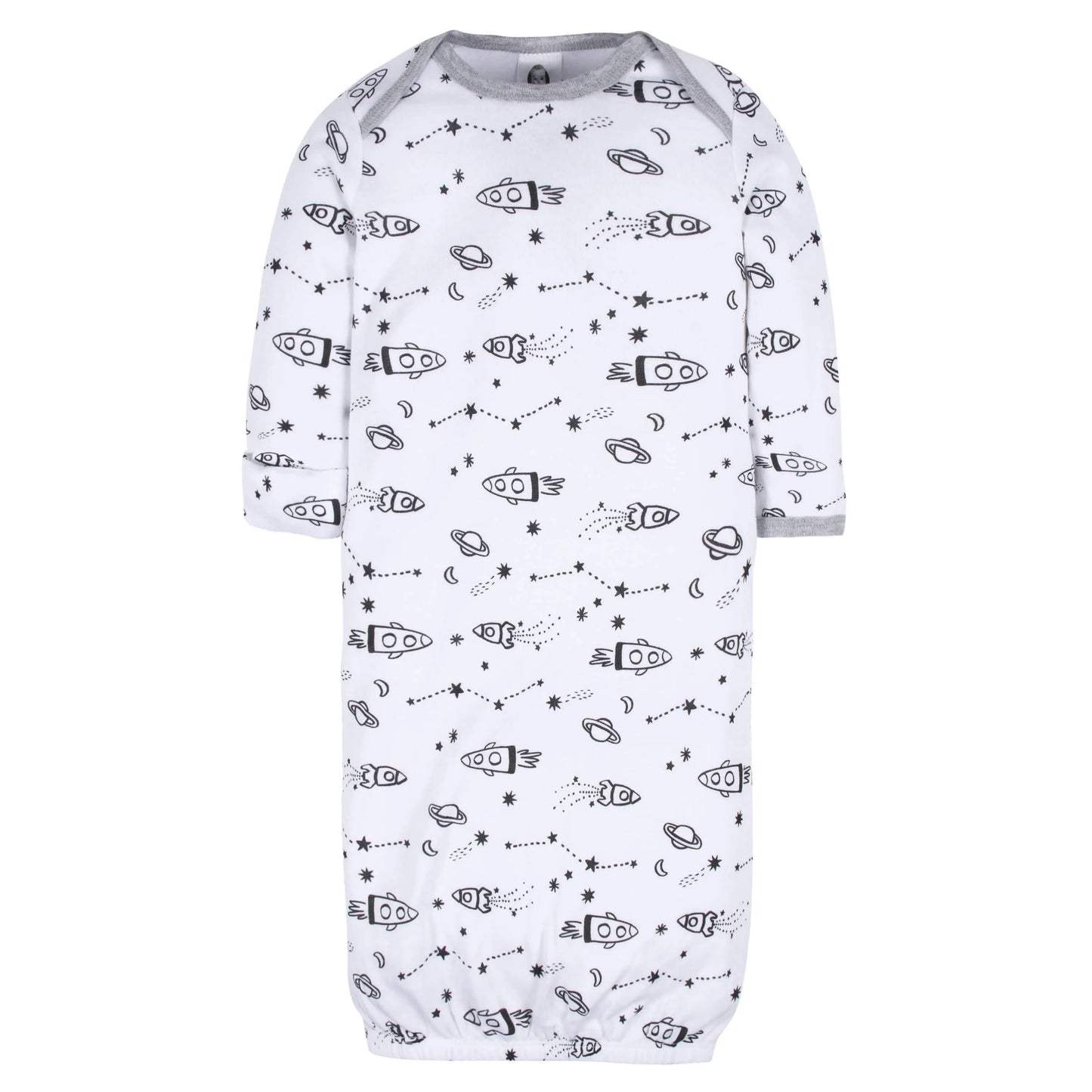 4-Pack Baby Boys Space Explorer Gowns