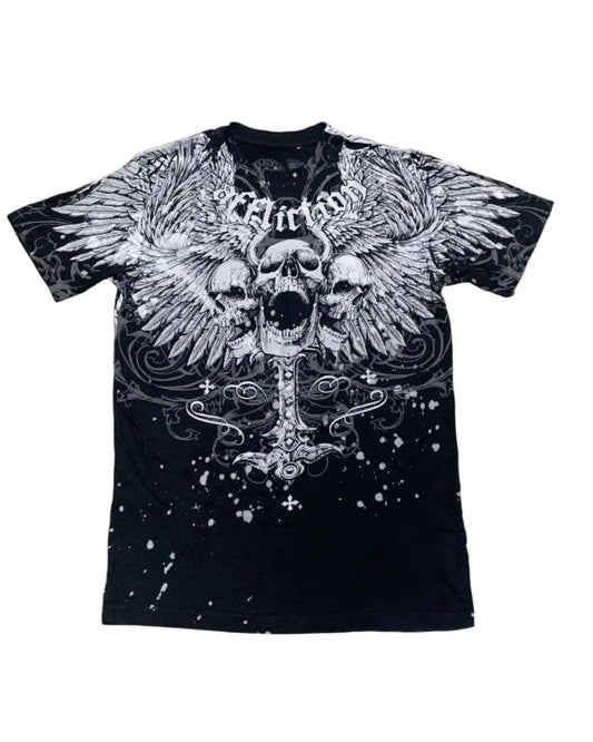 AFFLICTION WINGED SKULLS TEE