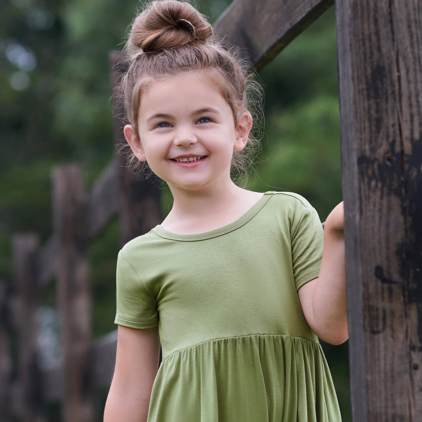 Infant & Toddler Girls Moss Buttery Soft Viscose Made from Eucalyptus Twirl Dress