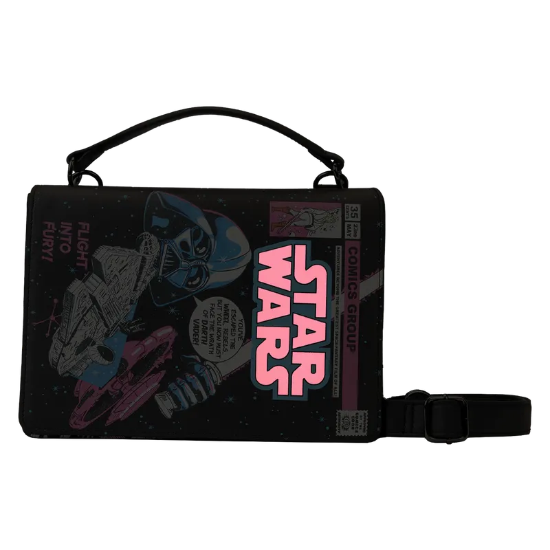 Loungefly Stitch Shoppe Dark Side Vs. Light Side Comic Book Crossbody Bag