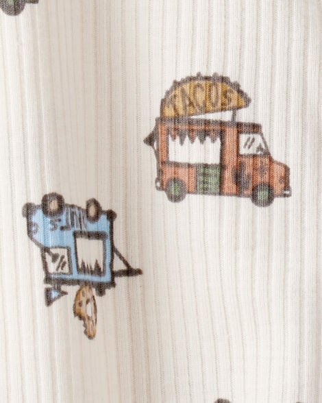 Baby Boy Construction 2-Way Zip Ribbed Sleep & Play Pajamas