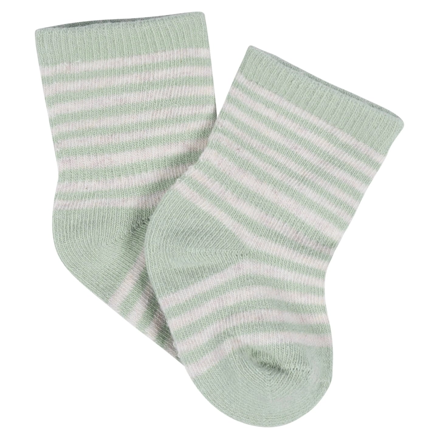 8-Pack Baby Girls Golden Floral Jersey Wiggle Proof Socks