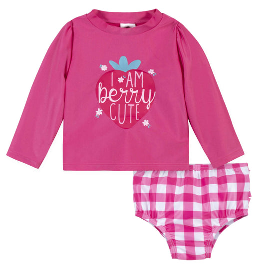 2-Piece Baby & Toddler Girls Summer Blossom Rash Guard & Swim Bottoms Set