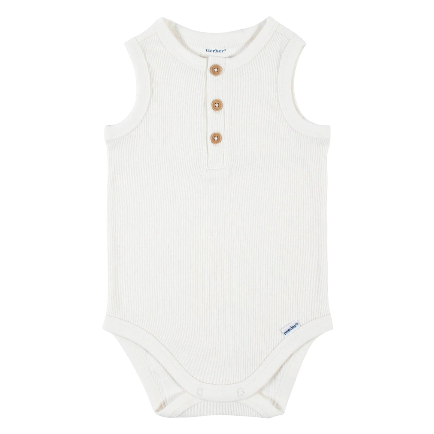 2-Pack Baby Boys Green Ivory Sleeveless Onesies Bodysuits
