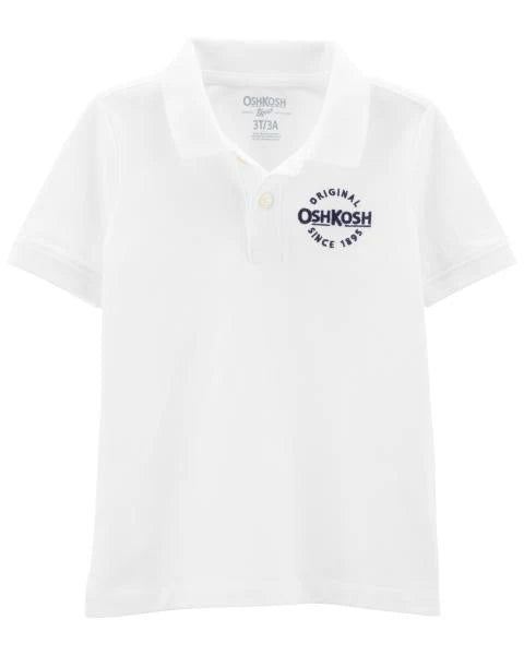 OshKosh White Logo Polo - Toddler Boy