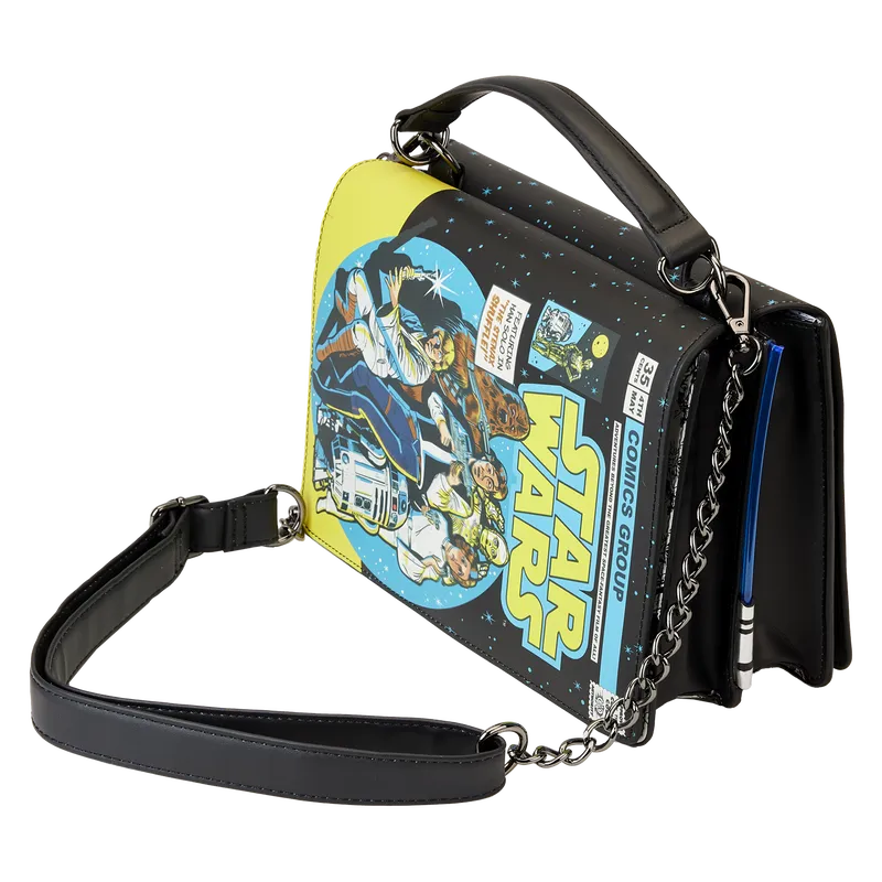 Loungefly Stitch Shoppe Dark Side Vs. Light Side Comic Book Crossbody Bag